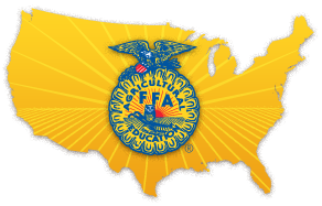 National FFA logo over image of the United States