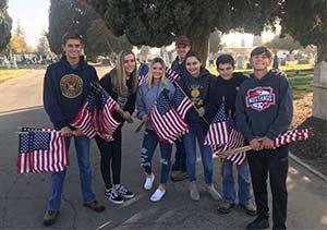 FFA students with flags
