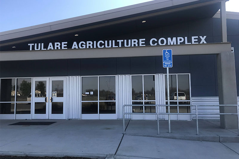 Front of the Tulare Agriculture Complex building